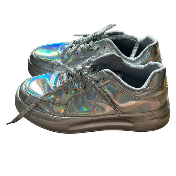 Holographic Silver Women’s Sneakers - Picture 4 of 6